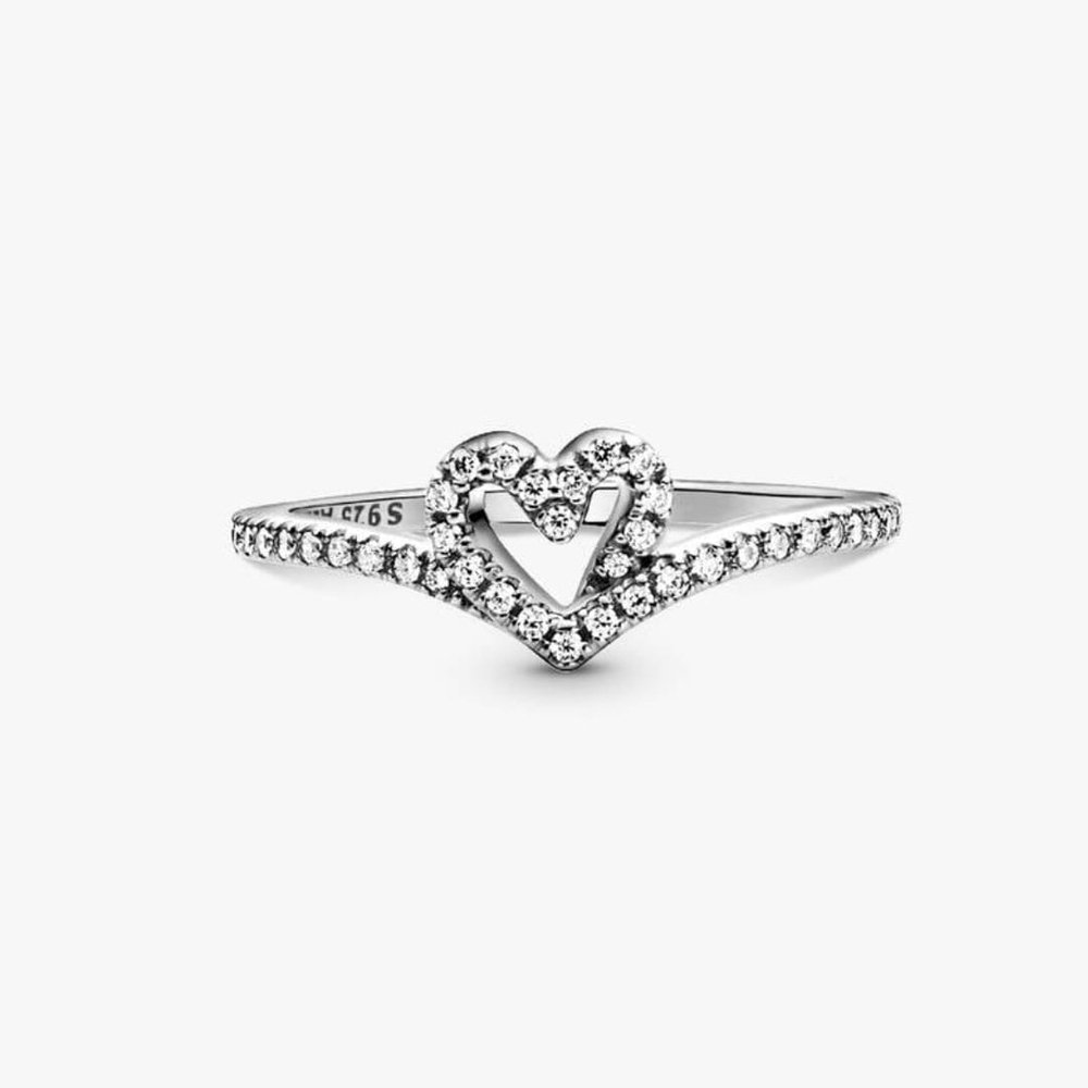 Pandora Sparkling Wishbone Heart RingSterling silver 199302c01